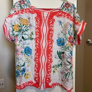 Maeve Anthropologie Short Sleeve Printed Top